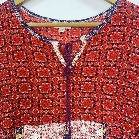 Anthropologie Kyla Seo Patchwork Bohemian Tunic Top - Picture 2 of 10